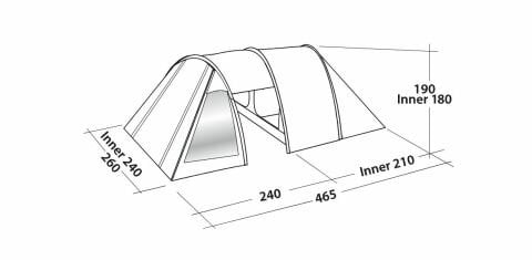 Easy Camp Galaxy 400 Steel Blue Blackroom 12M² & 4 Kişilik Yüksek Aile Çadırı