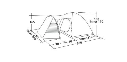 Easy Camp Blazar 400 Rustic Green Blackroom 9 M² & 4 Kişilik Yüksek Aile Çadırı