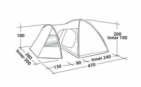 Easy Camp Eclipse 500 Rustic Green Blackroom 13M² & 5 Kişilik Yüksek Aile Çadırı