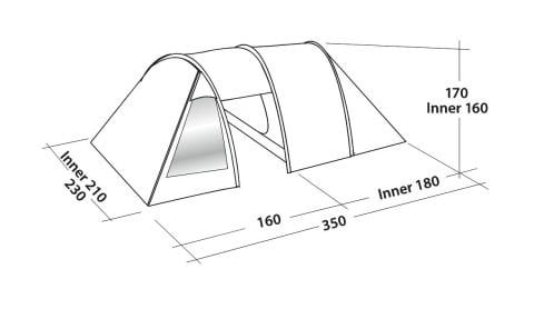 Easy Camp Galaxy 300 Rustic Green Blackroom 8M² & 3 Kişilik Yüksek Aile Çadırı