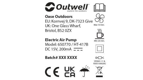 Outwell Air Mass Pump Rechargeable Şarjlı Pompa