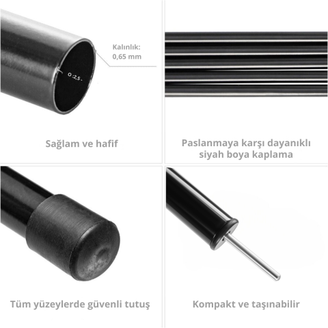 KingCamp Tarp Pole 2'li Ayarlanabilir Tarp & Çadır Direği