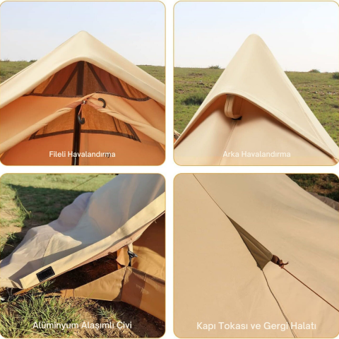 KingCamp Turıno Canvas Teepee 4 Mevsim Çadır