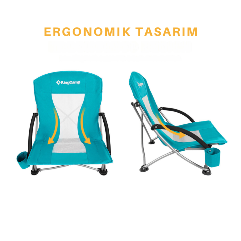 KingCamp Lilac Beach Chair Plaj ve Dinlenme Sandalyesi Cyan