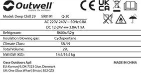 Outwell Deep Chill 29 Litre Kompresörlü Buz Dolabı