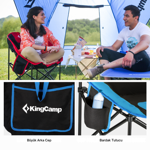 KingCamp Moon Ultra Konforlu Kamp Sandalyesi B.Blue