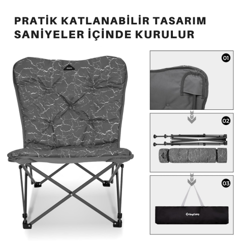 KingCamp Lemon Lux Ultra Konforlu Kamp Sandalyesi V.petra