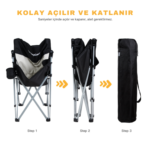KingCamp Polar Comfort Takviyeli Katlanır Kamp Sandalyesi