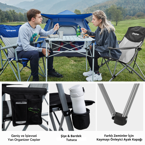 KingCamp Polar Comfort Takviyeli Katlanır Kamp Sandalyesi