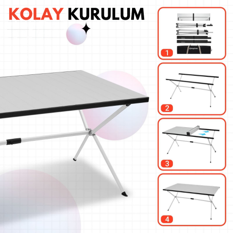 KingCamp Dolomite XL Premium Katlanır Kamp Masası