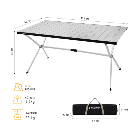 KingCamp Dolomite L Premium Katlanır Kamp Masası