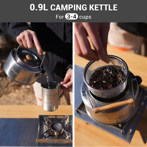 KingCamp Cookware Set I Paslanmaz Çelik Kamp Tencere Seti