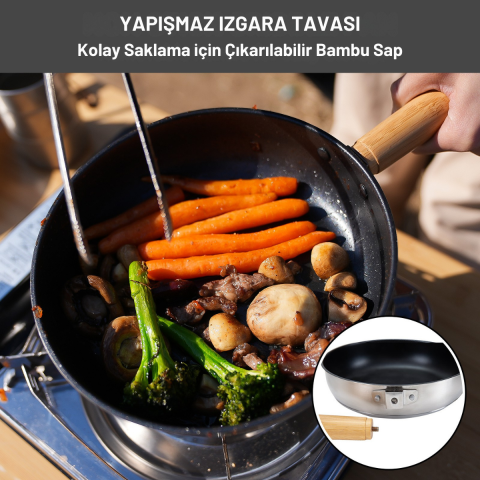 KingCamp Cookware Set I Paslanmaz Çelik Kamp Tencere Seti