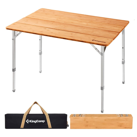 KingCamp Bamboo M 100x65 Bambu Kamp Masası