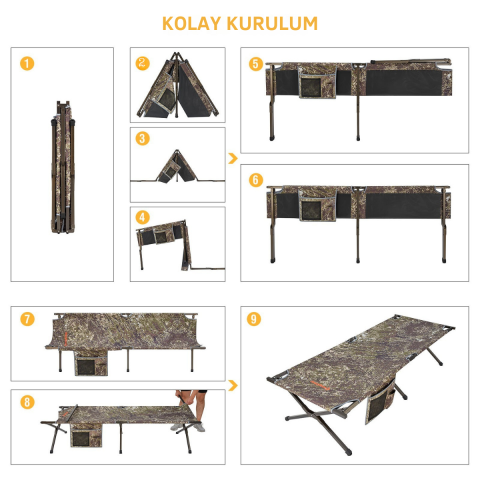 KingCamp Pine XL Katlanır Kampet Portatif Kamp Yatağı