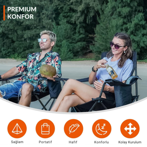 KingCamp Lotus XL Cool Ice Ultra Konforlu & Takviyeli Kamp Sandalyesi Green