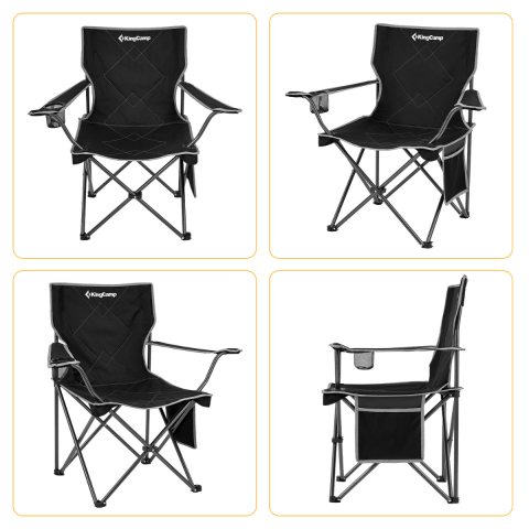 KingCamp Lotus Comfort Konforlu & Takviyeli Kamp Sandalyesi Black