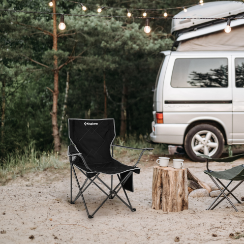 KingCamp Lotus Comfort Konforlu & Takviyeli Kamp Sandalyesi Black