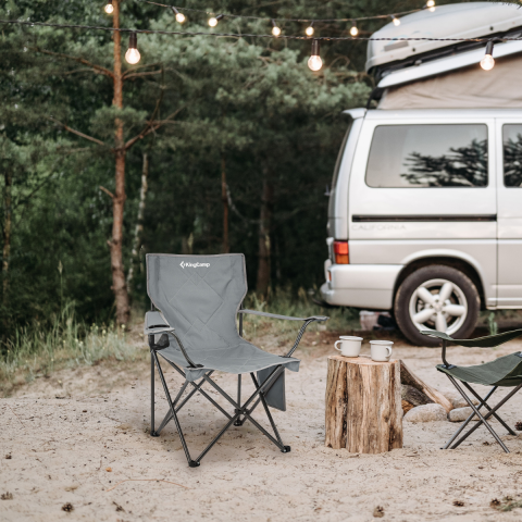 KingCamp Lotus Comfort Konforlu & Takviyeli Kamp Sandalyesi Grey