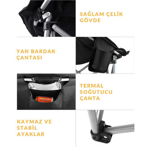 KingCamp Cherry Ultra Konforlu Katlanır Kamp Sandalyesi