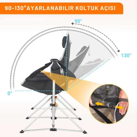 KingCamp Orchid Double Çift Kişilik Salıncaklı Katlanır Kamp Sandalyesi