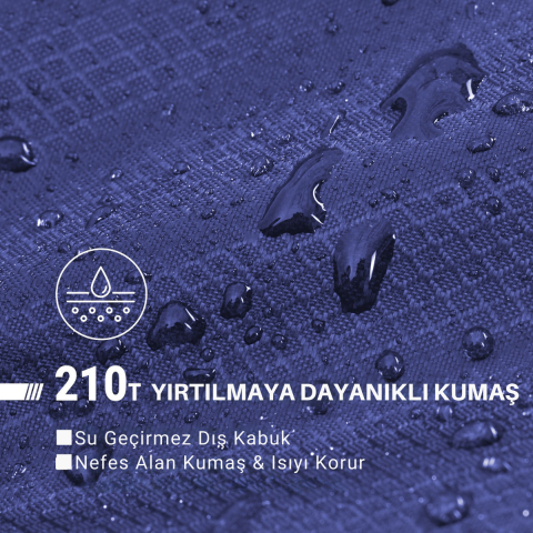 KingCamp FreeSpace 250 Relax -8°C Geniş Uyku Tulumu Navy Sol F.