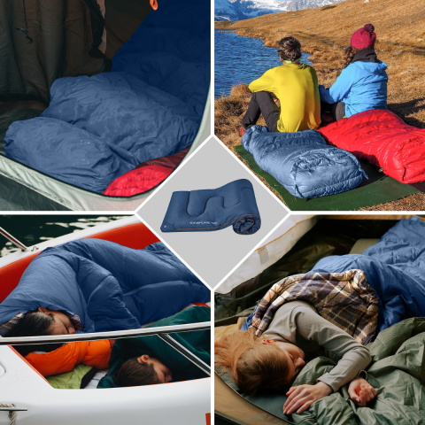 KingCamp Snowflake 400 Ultra -15°C Uyku Tulumu Navy Sol F.