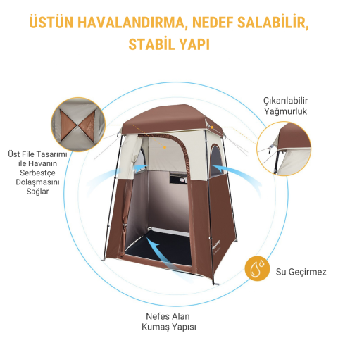 KingCamp Marasusa Duş ve Tuvalet Çadırı Coffee