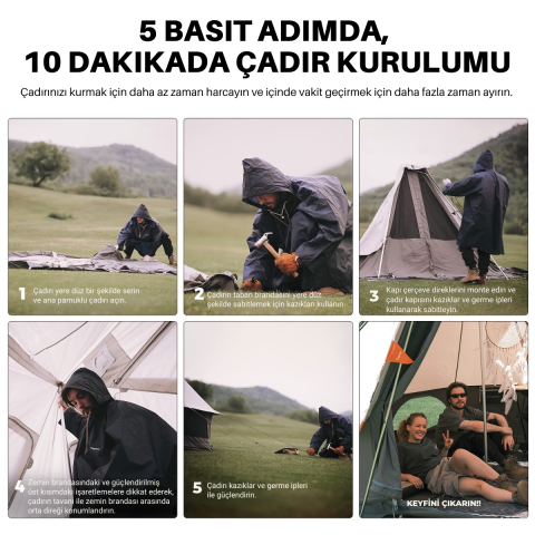 KingCamp Khan Villa Premium 6 Kişilik Glamping Aile Çadırı