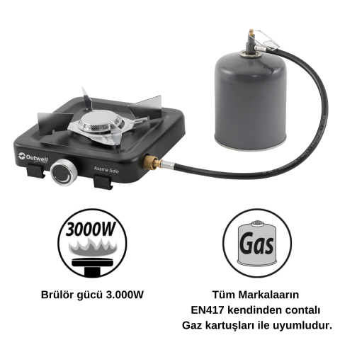 Outwell Asama Solo Burner Portatif Kamp & Karavan Ocağı