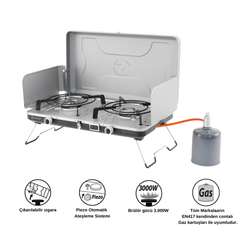 Outwell Merapi Pro Stove İkili Kamp & Karavan Ocağı