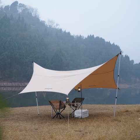 KingCamp Albano 5 Glamping Tarp UPF50+ I 410x410 Beige