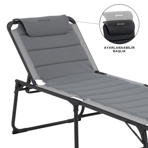 Outwell Samoa Premium Ultra Konforlu 5 Pozisyonlu Katlanır Şezlong Grey