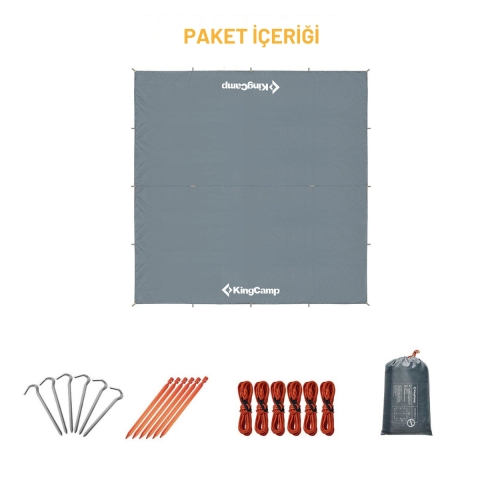 KingCamp Rimini M Tarp-Gölgelik UPF50+ I 300x300 CM Grey