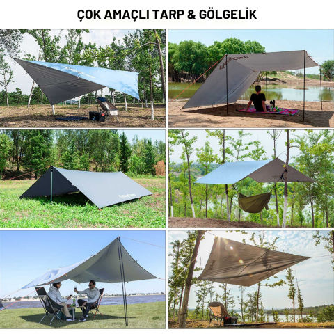 KingCamp Rimini M Tarp-Gölgelik UPF50+ I 300x300 CM Grey