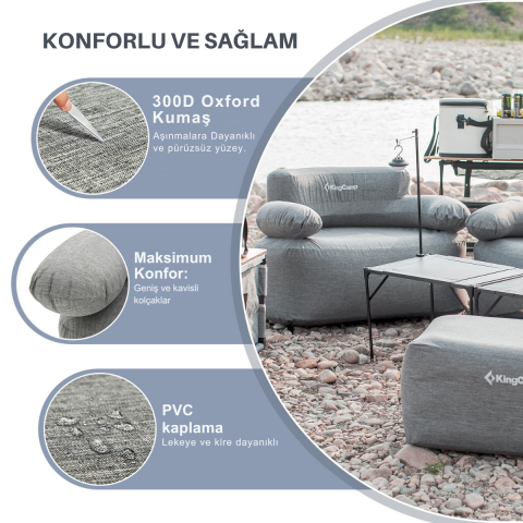 KingCamp Single Inflatable Sofa Premium Şişme Koltuk