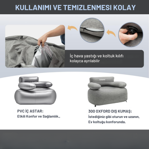 KingCamp Single Inflatable Sofa Premium Şişme Koltuk