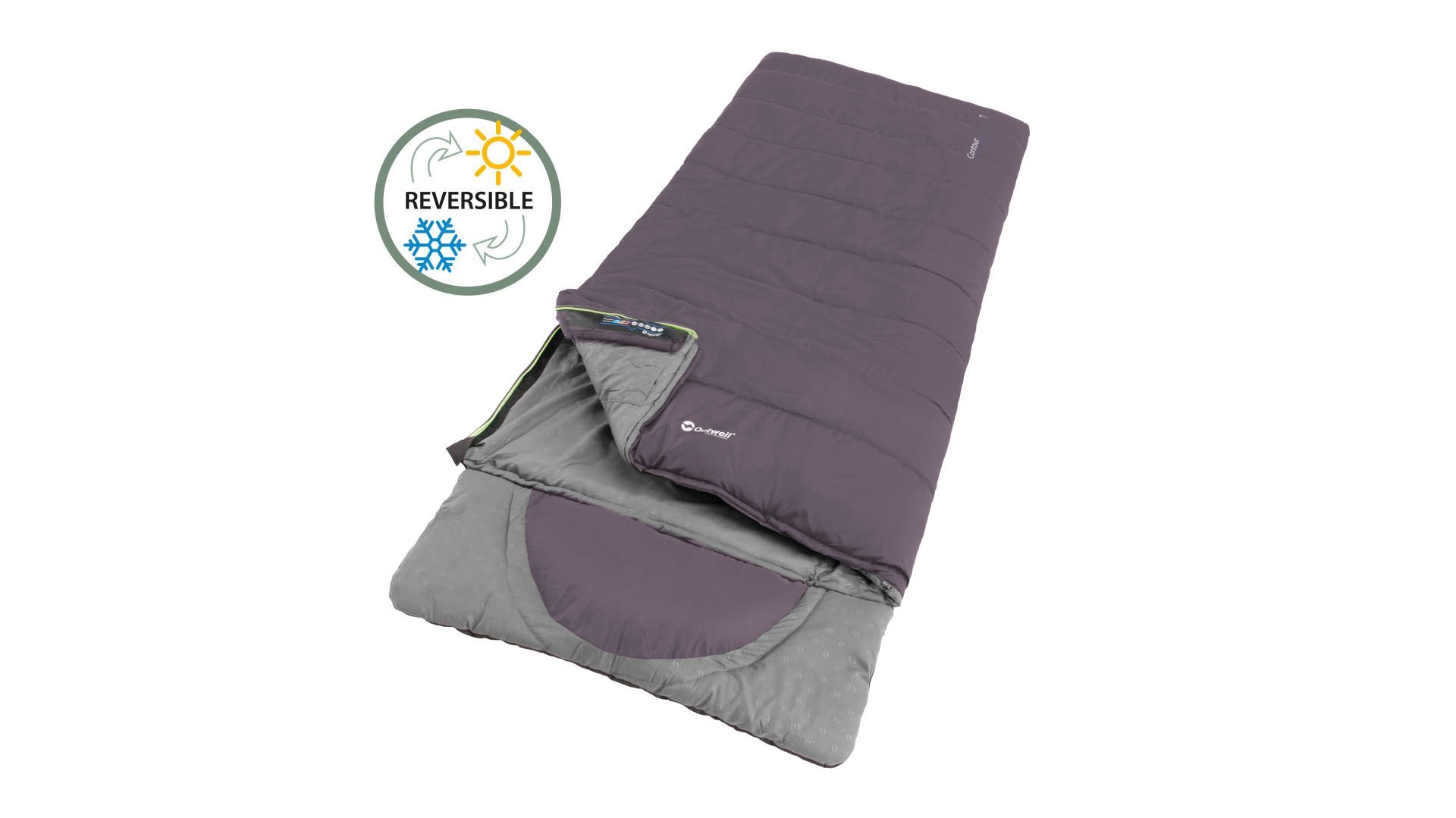 Outwell Contour Dark Purple -13°C Uyku Tulumu Sol F.