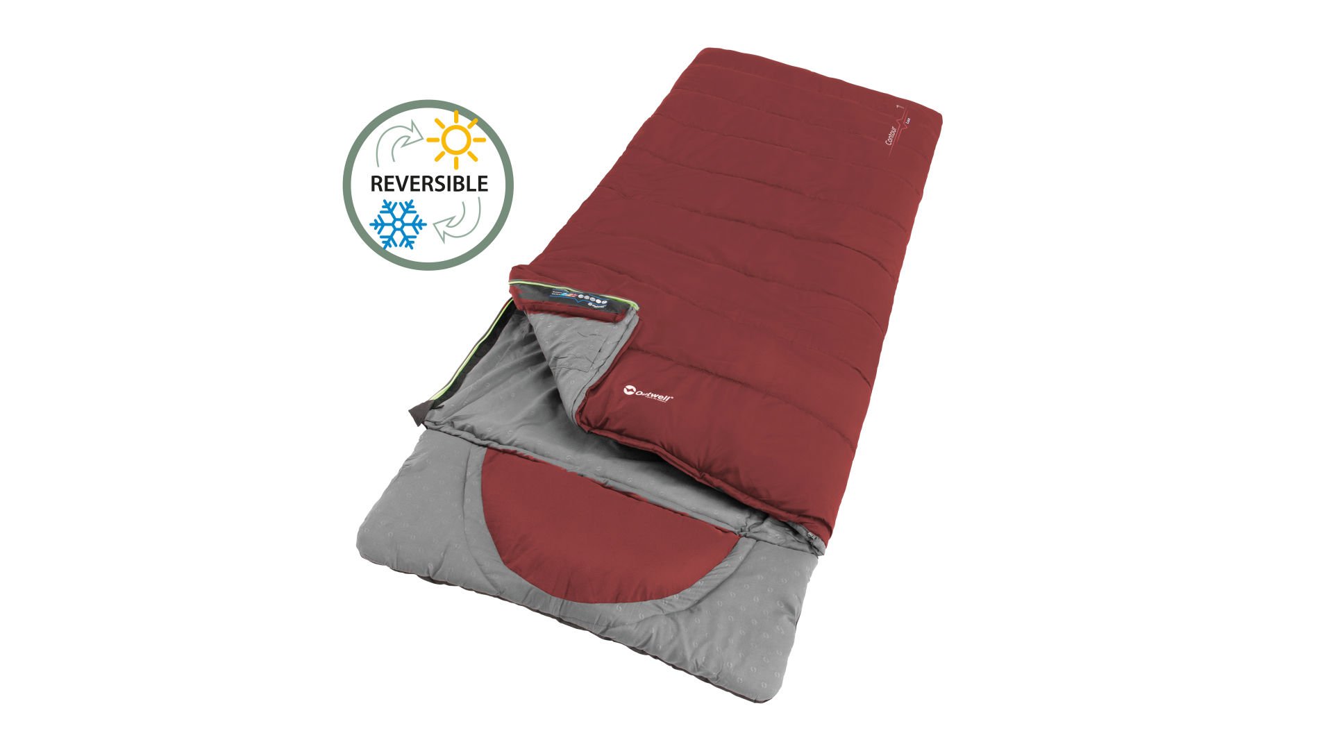 Outwell Contour Lux Red -19°C İki Taraflı Kullanılabilen Uyku Tulumu