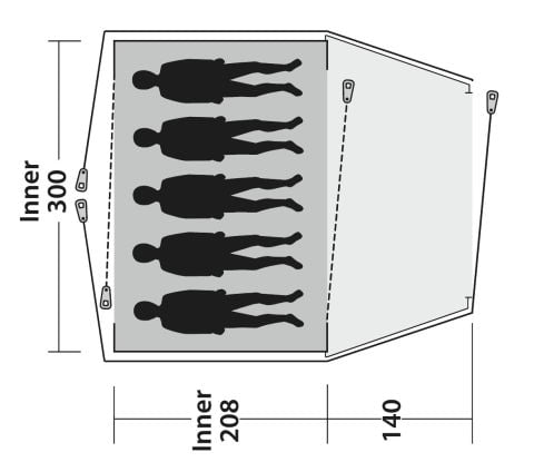 Outwell Haze 5 Blackroom 5 kişilik & 14,5 M² Yüksek Aile Çadırı