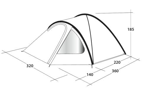 Outwell Haze 5 Blackroom 5 kişilik & 14,5 M² Yüksek Aile Çadırı