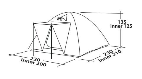 Easy Camp Garda 300 Blackroom 3 Kişilik Çadır