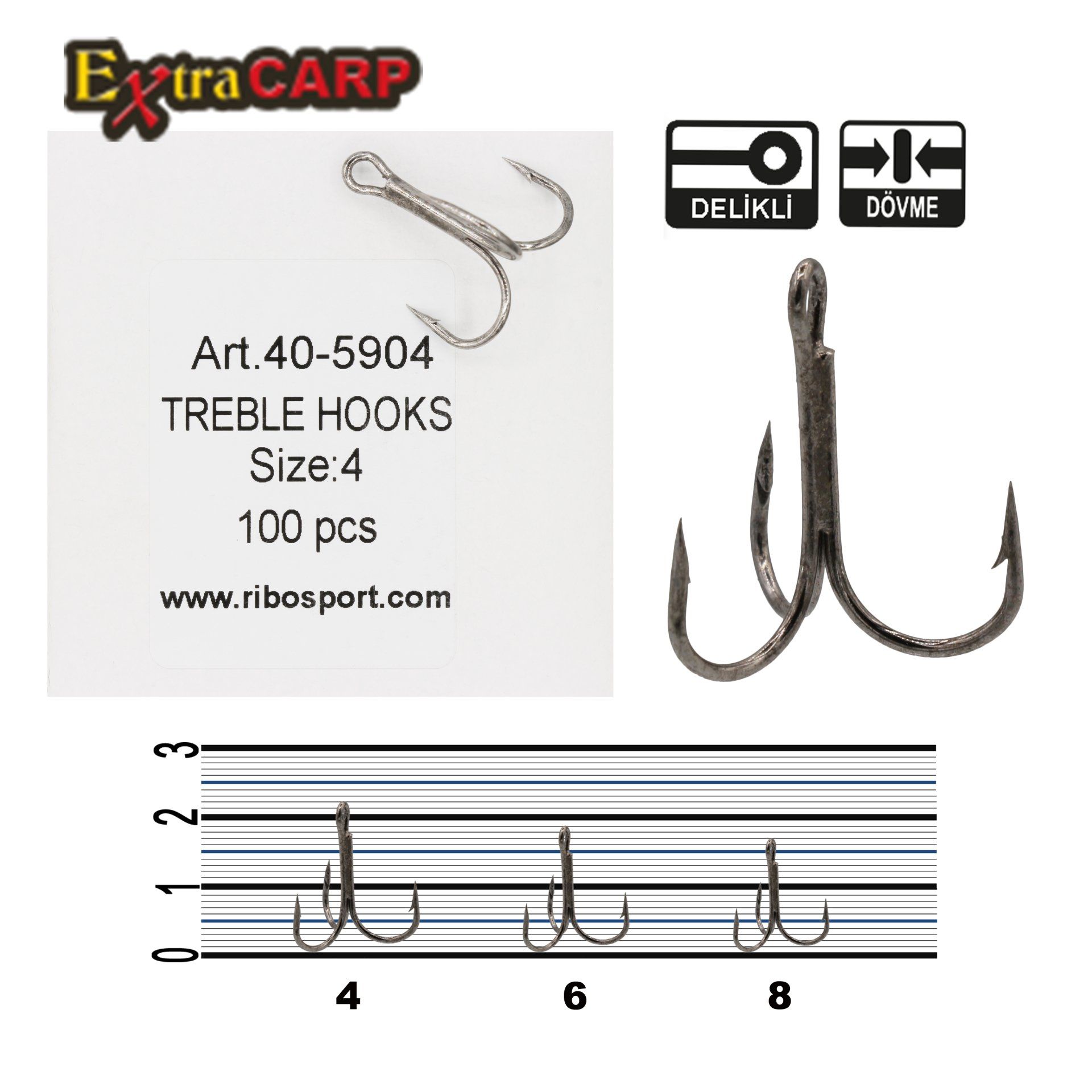 Treble Hook Exc 100 Pcs