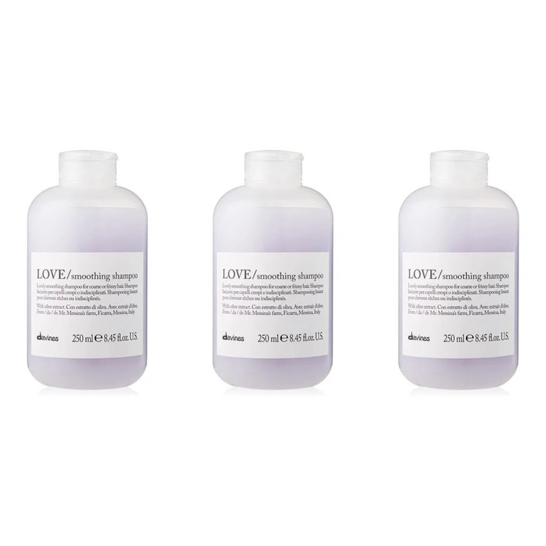 Ekonomik Üçlü Davines Love Smoothing  Düzleştirici Şampuan 250ml - %100 Orijinal %100 Doğal