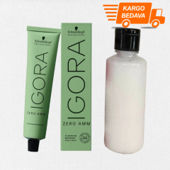 1 ADET Igora Zero Amm 4-6 Saç Boyası +  Oksidan (Emülsiyon) - %100 Doğal Amonyaksız- %100 Beyaz Kapama- Ücretsiz Kargo
