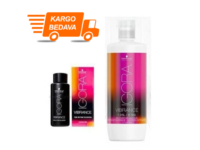 3 ADET Igora Vibrance Raw Essentials 6-16 Koyu Sarı Saç Boyası + 1L Oksidan