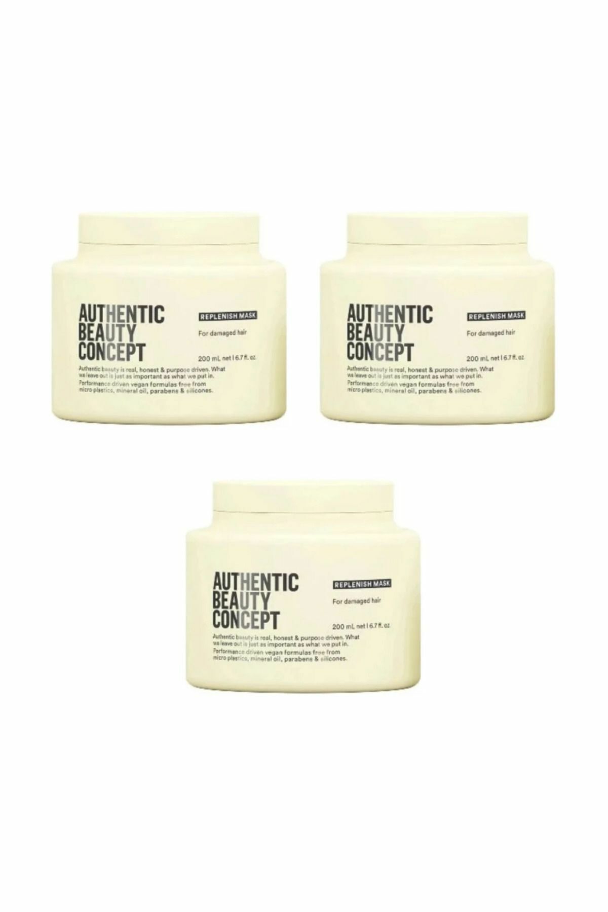 Ekonomik 3 ADET Authetic Beauty Concept Replenish Maske 200 ML %100 Orijinal