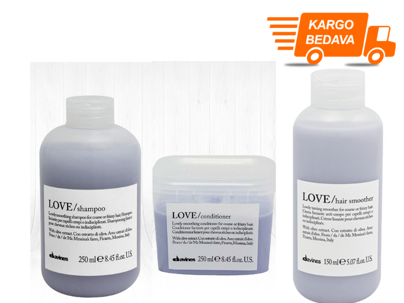 Davines Love Smoothing Düzleştirici Bakım Seti 3 - Ücretsiz Kargo - %100 Orijinal