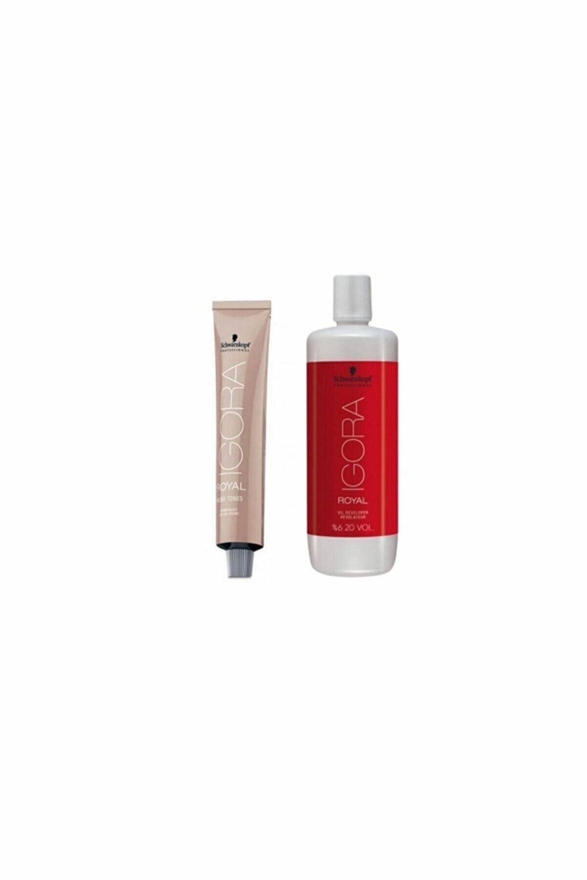 9 ADET Igora Royal Nude Tones 6-46 Koyu Kumral-bej Çikolata Saç Boyası + 1L Oksidan
