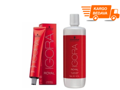 5 ADET Igora Royal Nude Tones 6-46 Koyu Kumral-bej Çikolata Saç Boyası + 1L Oksidan